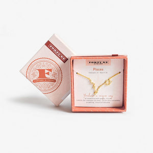 Zodiac Constellation Pendant (Pisces) - Gold